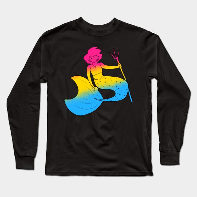 Pan Mermaid Long Sleeve T-Shirt by AlexTal